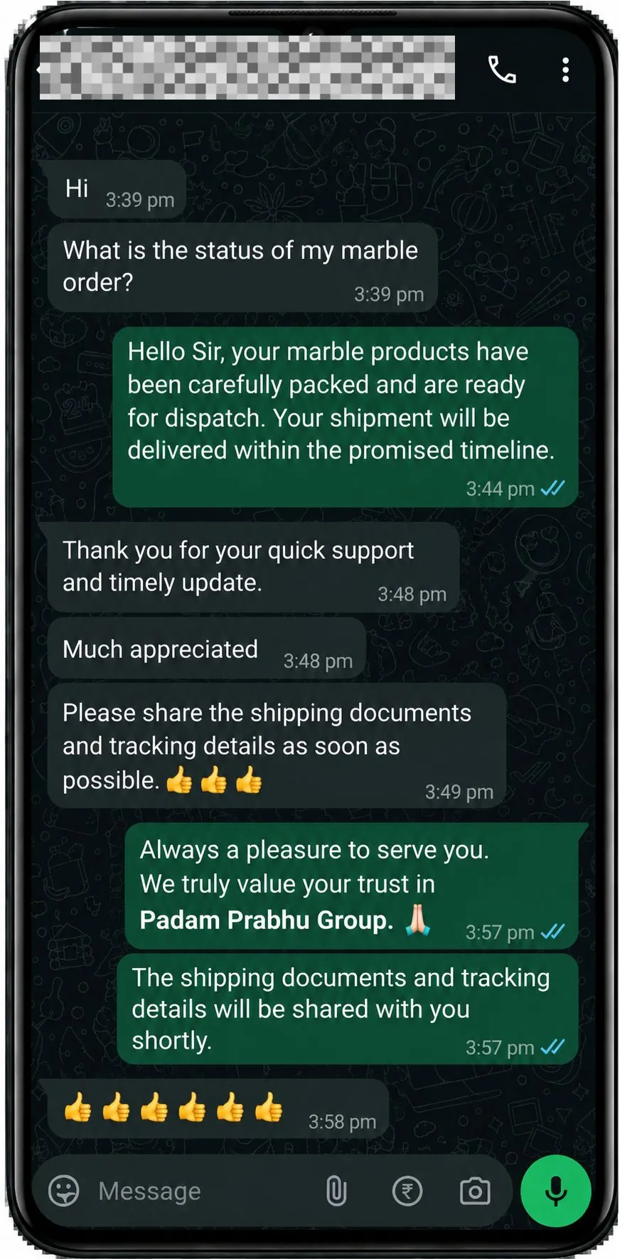 Padam Prabhu Group Testimonial